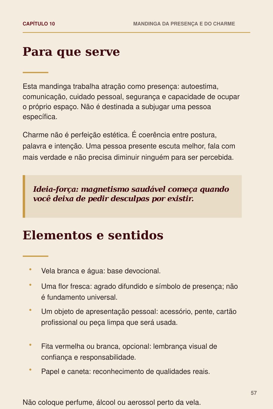 Página real: Mandinga da Presença e do Charme
